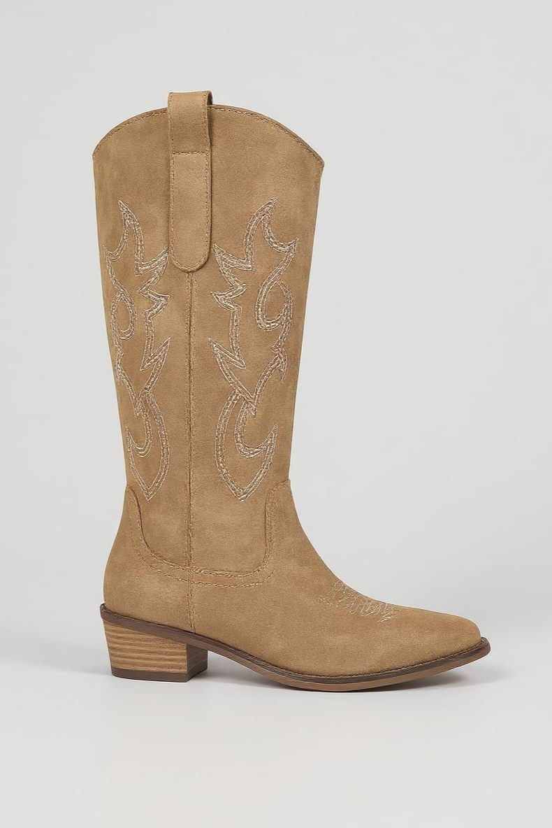 Broderede Støvler Med Westernsilhuet