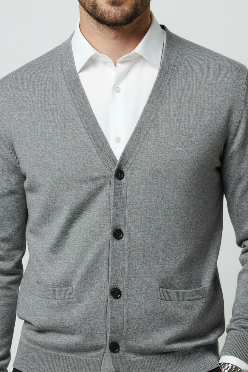 Cardigan Med V-hals - Grå 2/0