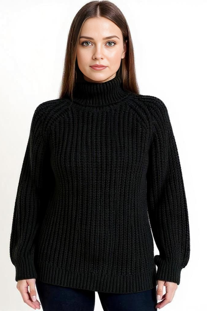 Chunky Rullekravesweater I Ribstrik