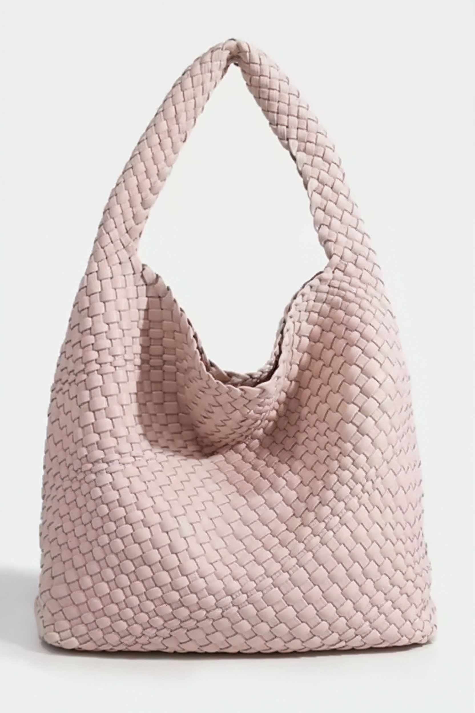 Flettet Skuldertaske I Læderlook - Lyserød 1.0