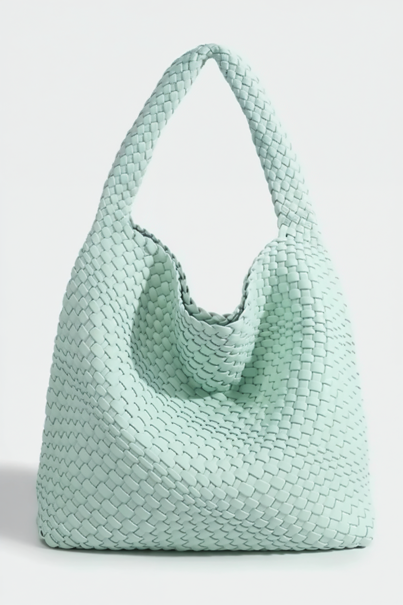 Flettet Skuldertaske I Læderlook - Mintblå 1.0
