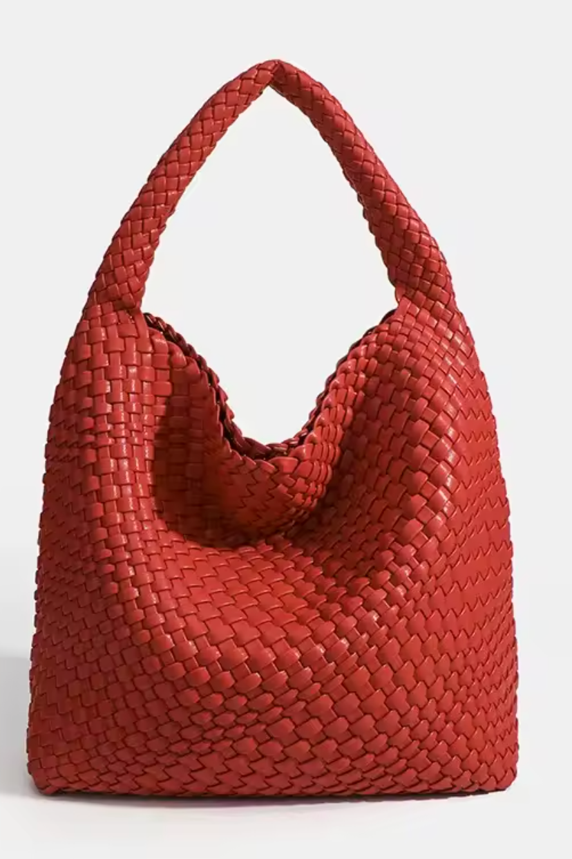 Flettet Skuldertaske I Læderlook