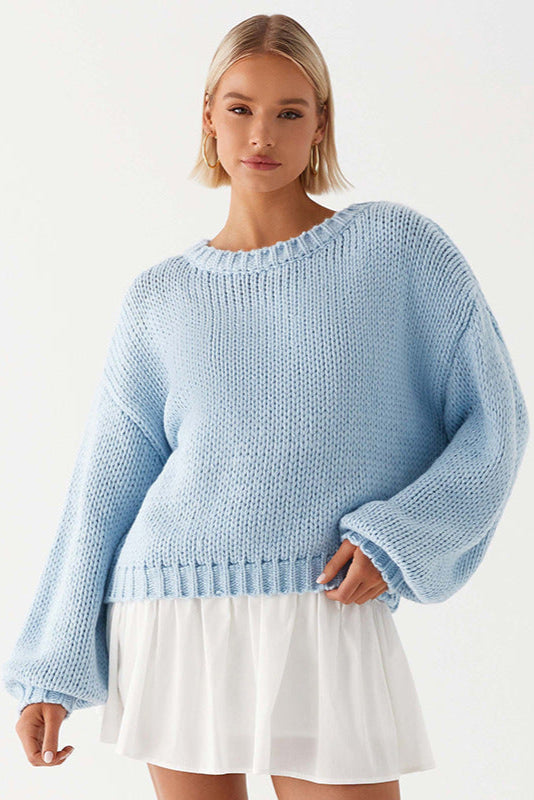 Grovstrikket Pullover Med Løs Pasform