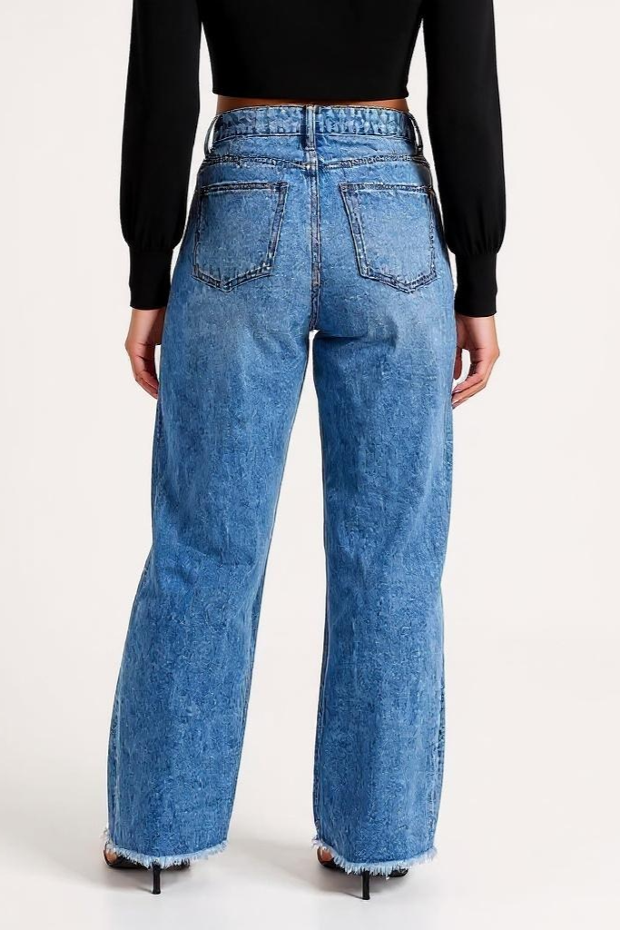 Højtaljede Jeans Med Let Vidde