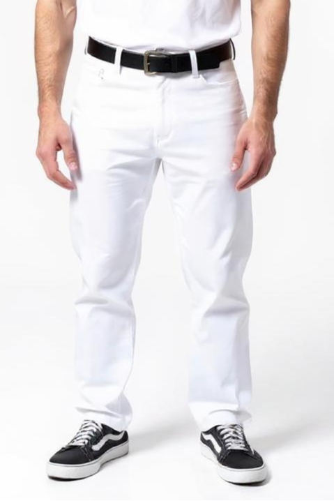 Hvide Jeans Med Stretch Og Slim Snit