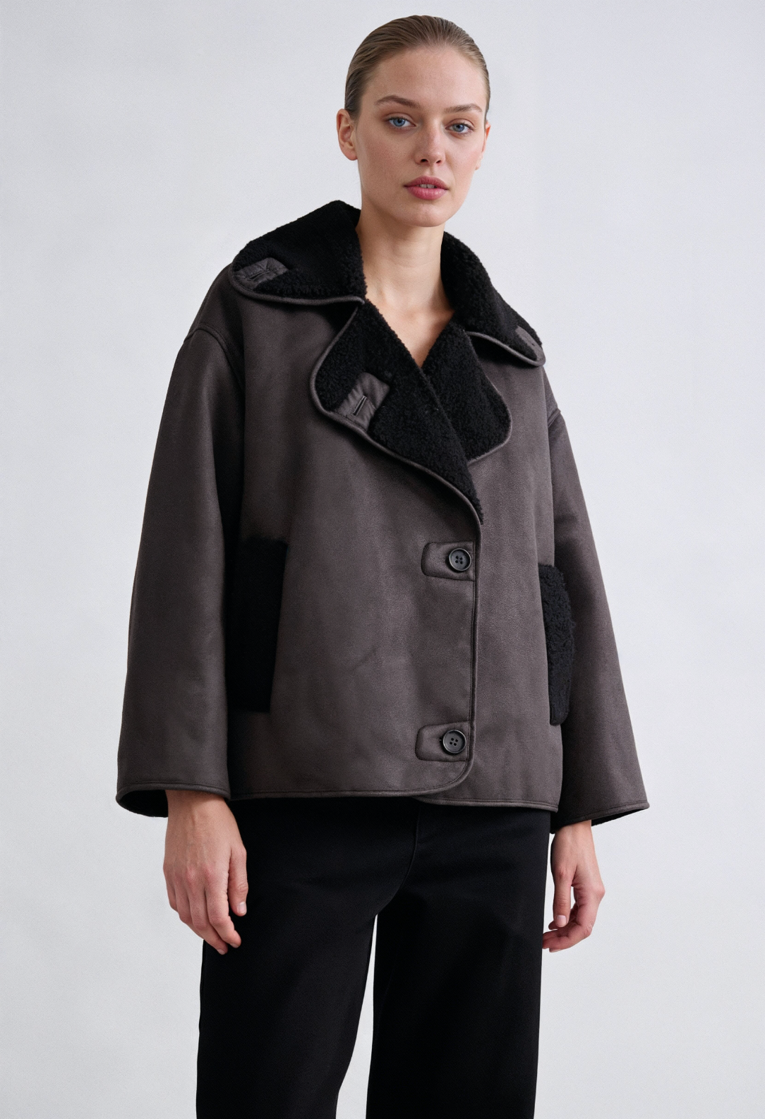 Jakke Med Blød Kravekant - Brun 1.1