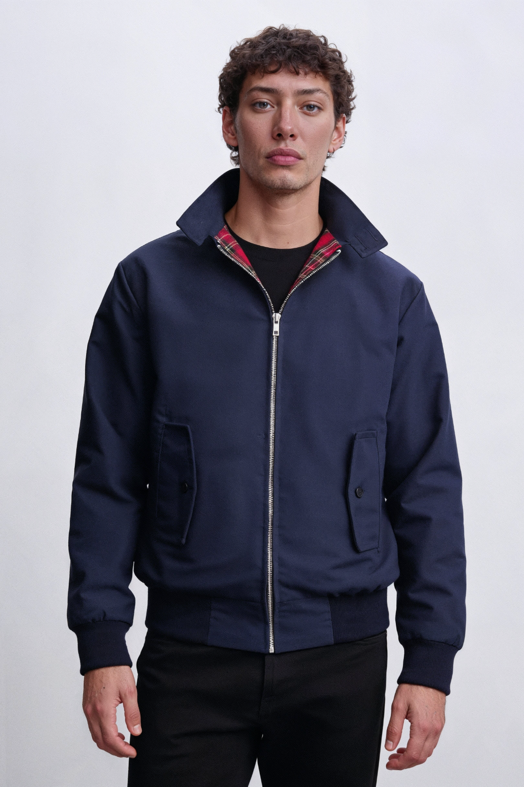 Jakke Med Rudemønster - Marineblå 1.1