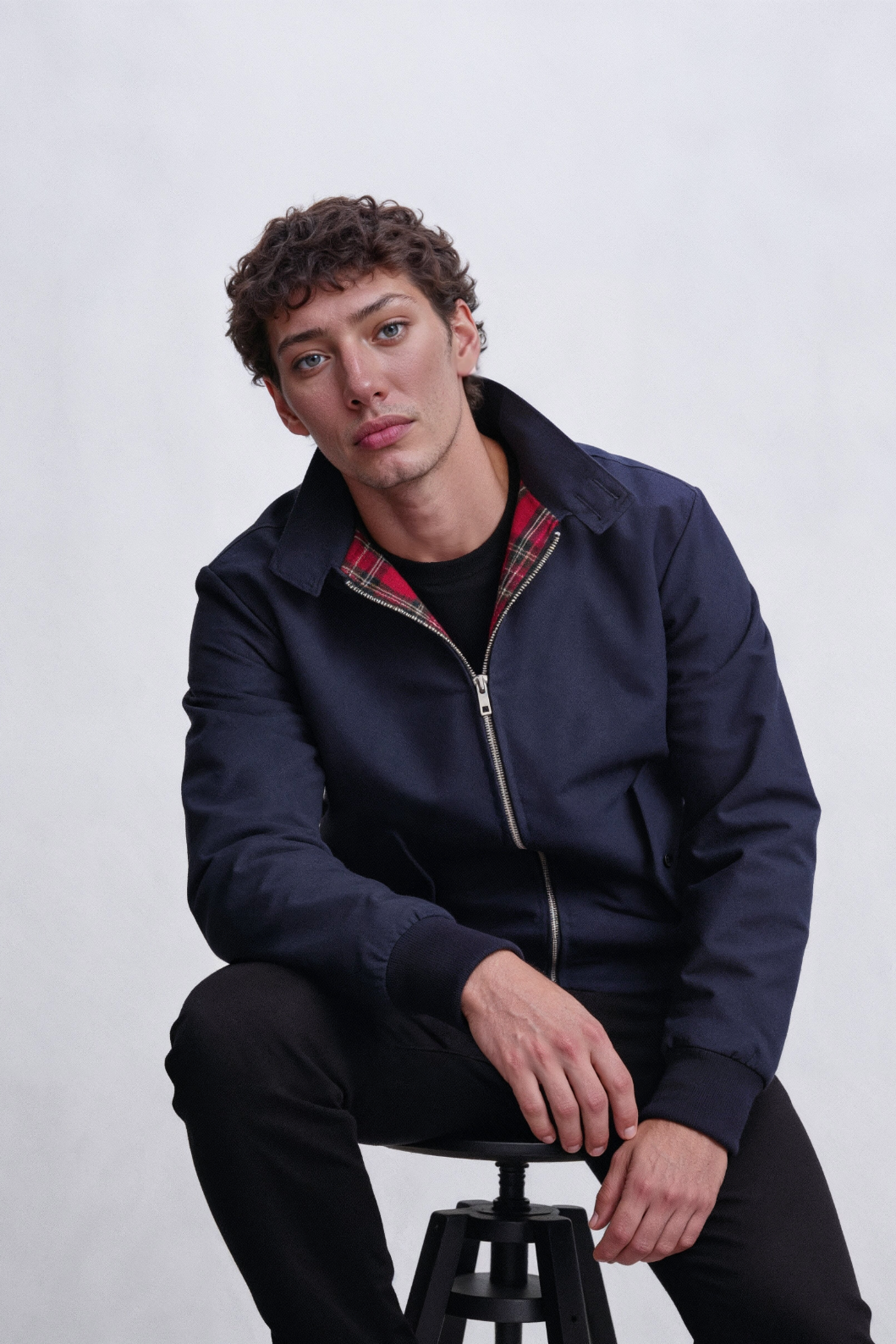 Jakke Med Rudemønster - Marineblå 1.2