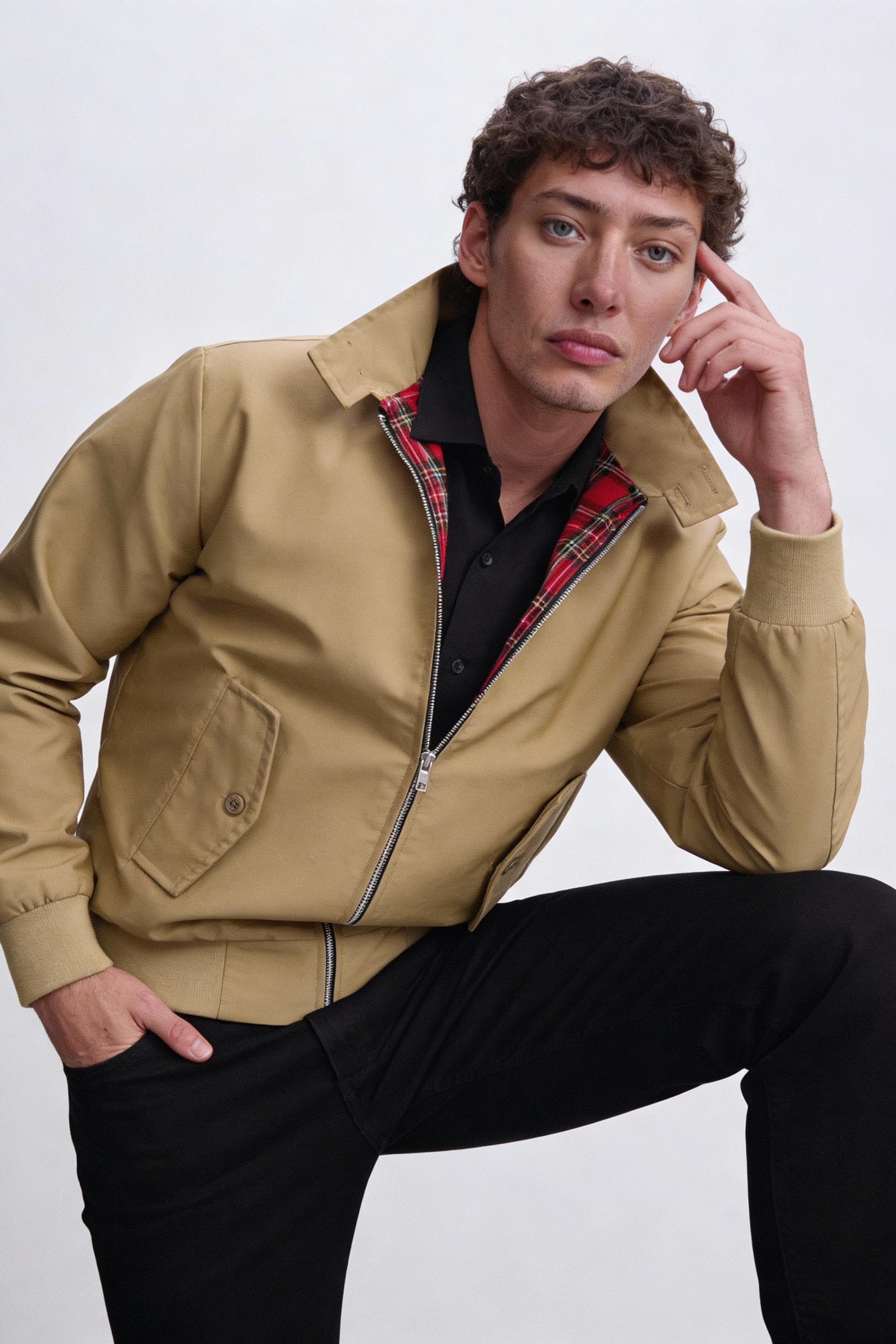 Jakke Med Rudemønster - Sand 1.1