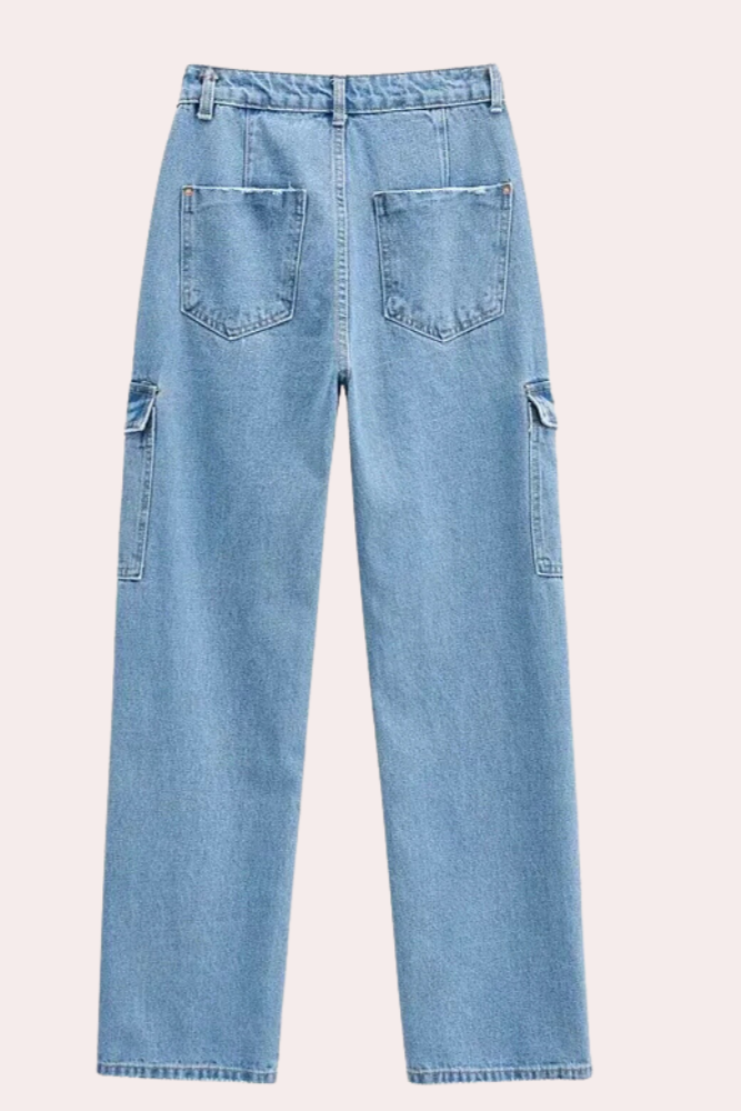 Jeans Med Cargolommer