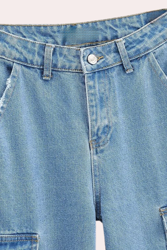 Jeans Med Cargolommer