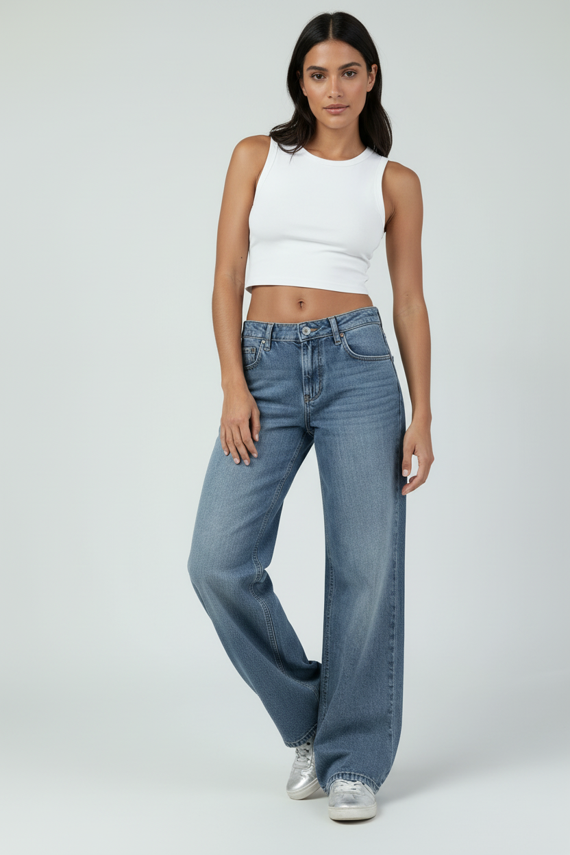 Jeans Med Lav Talje - Lyseblå 1.2