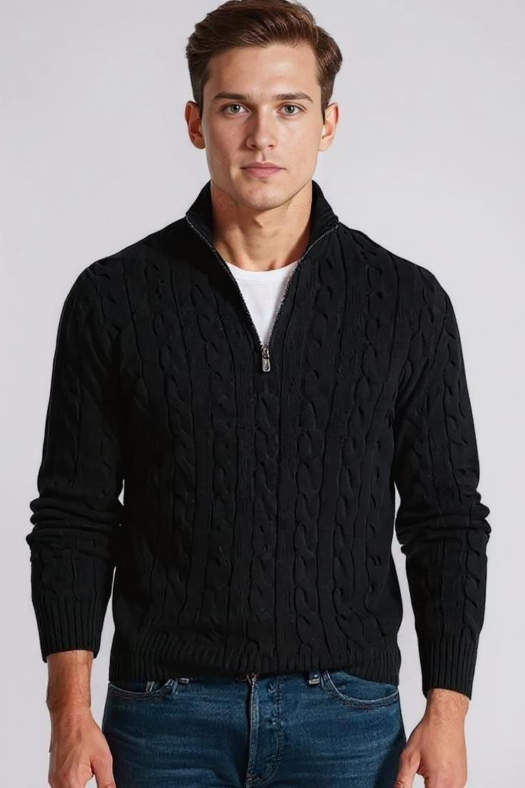 Kabel Striktrøje Med Half Zip