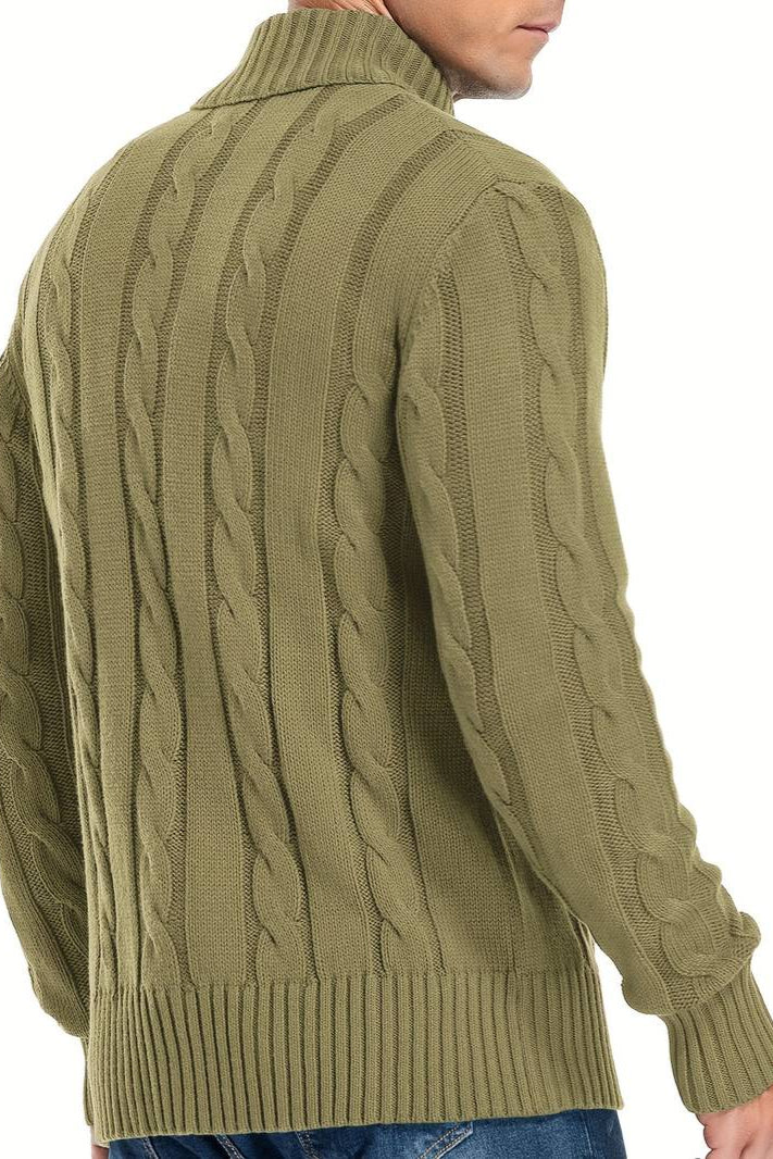 Kabelstrik Cardigan Med Høj Krave