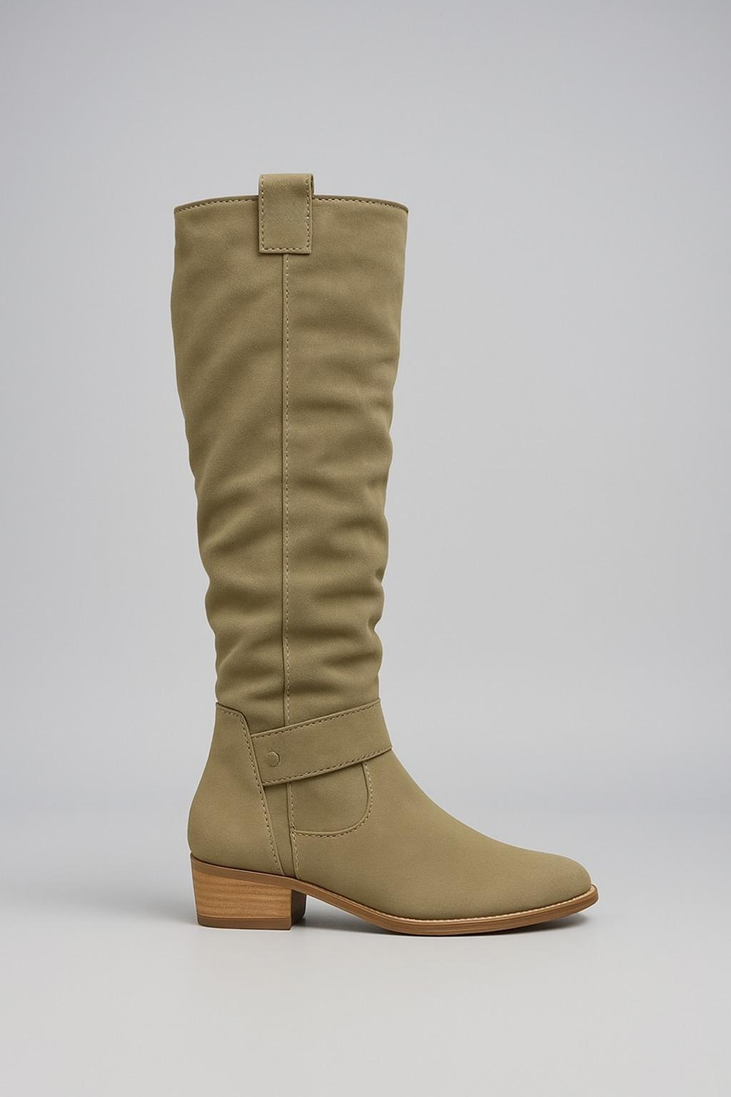 Knæhøje Støvler I Ruskindlook