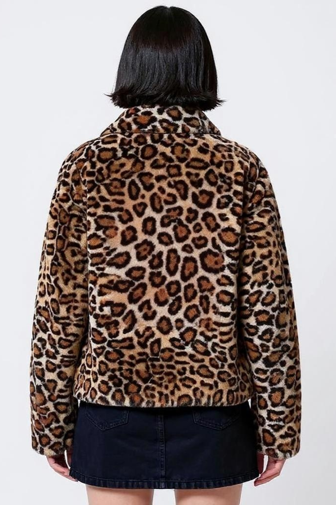 Kort Leopardjakke