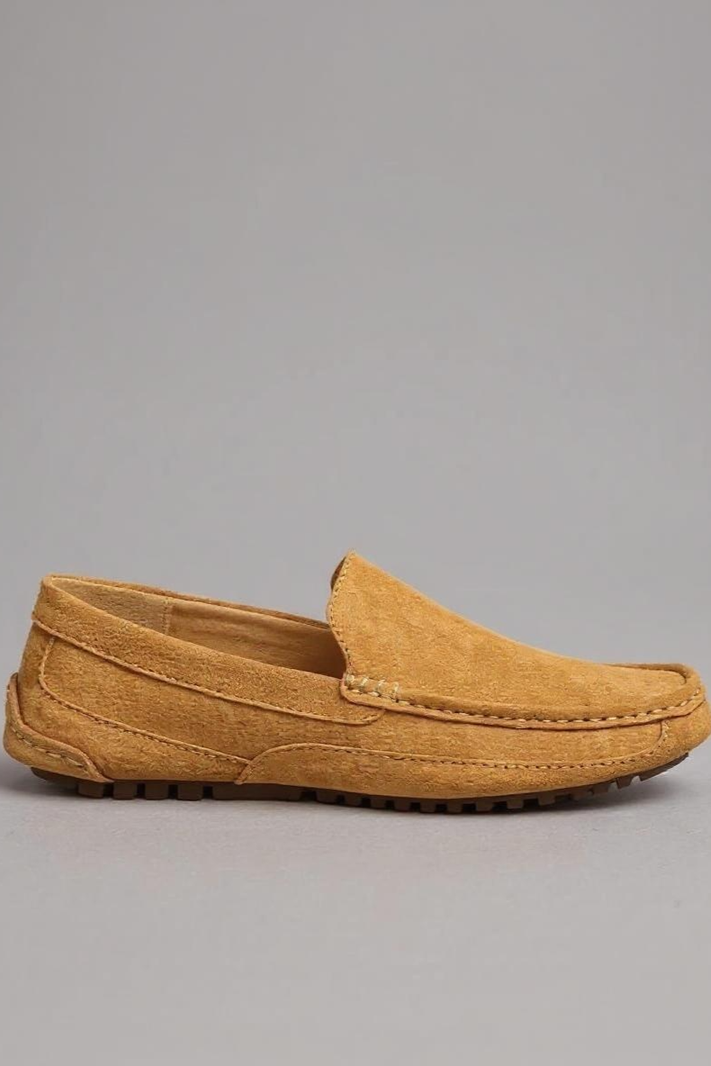 Loafers I Ruskind Med Fleksibel Sål