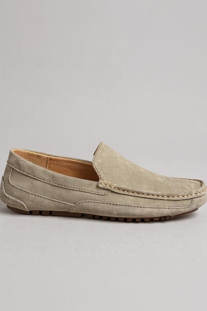 Loafers I Ruskind Med Fleksibel Sål