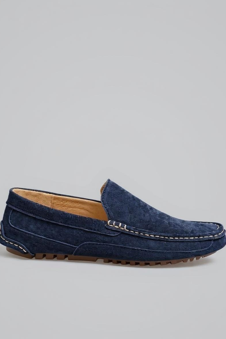 Loafers I Ruskind Med Fleksibel Sål