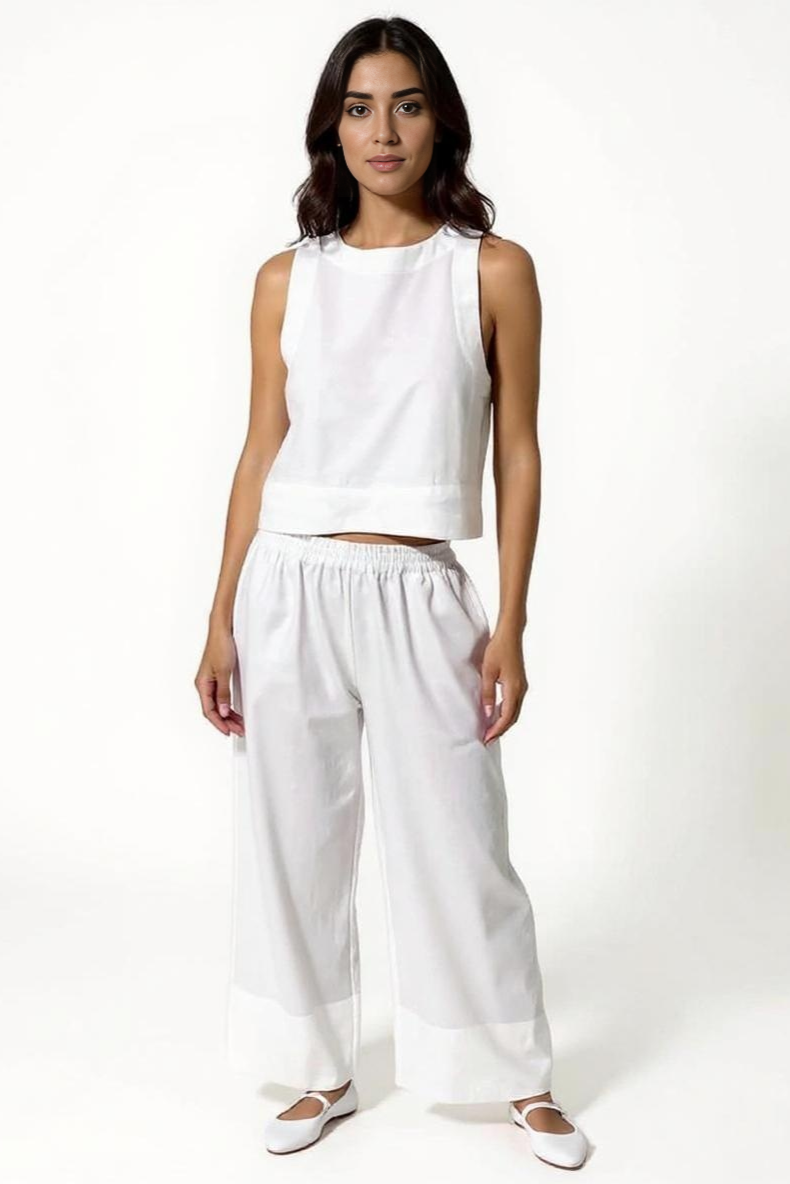 Luftigt Hør Sæt Med Crop