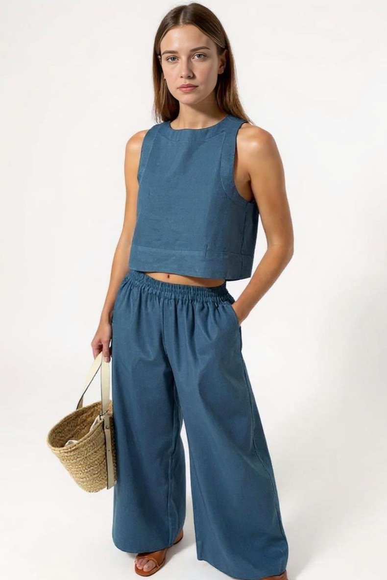 Luftigt Hør Sæt Med Crop