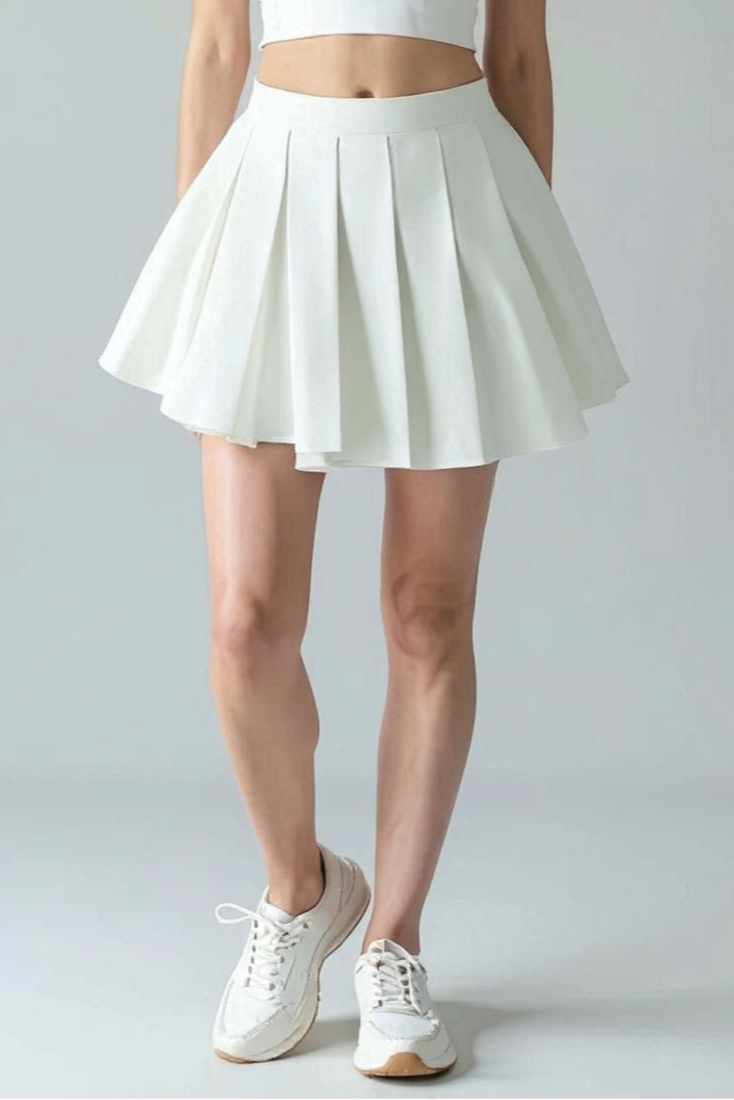 Plisseret Nederdel Med Elastikliv