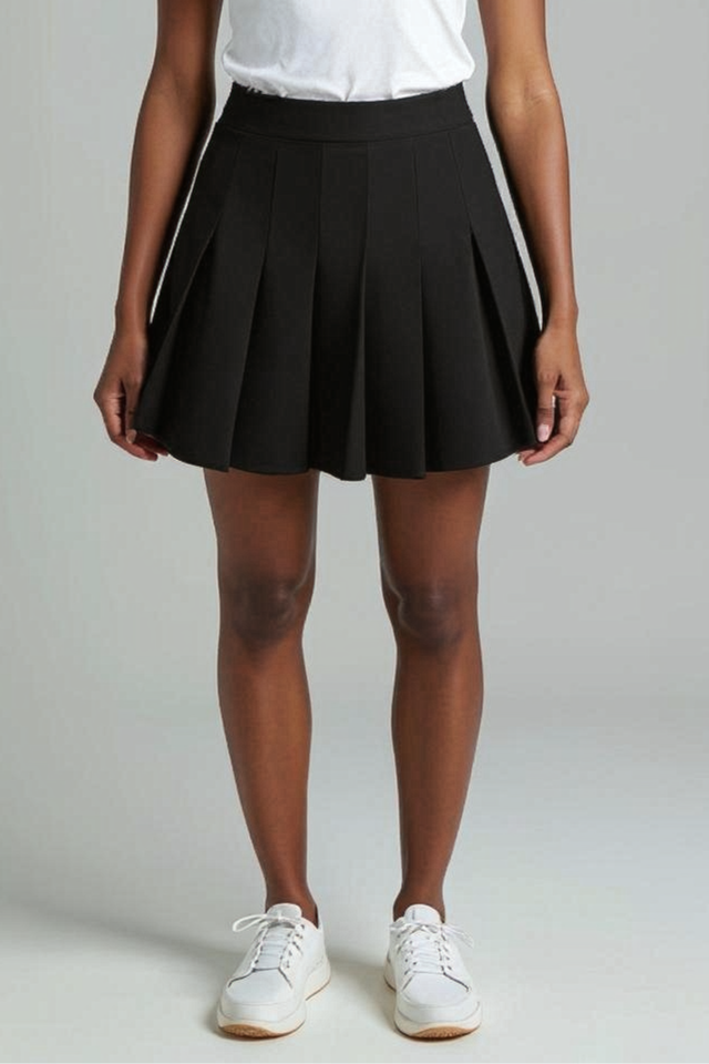 Plisseret Nederdel Med Elastikliv