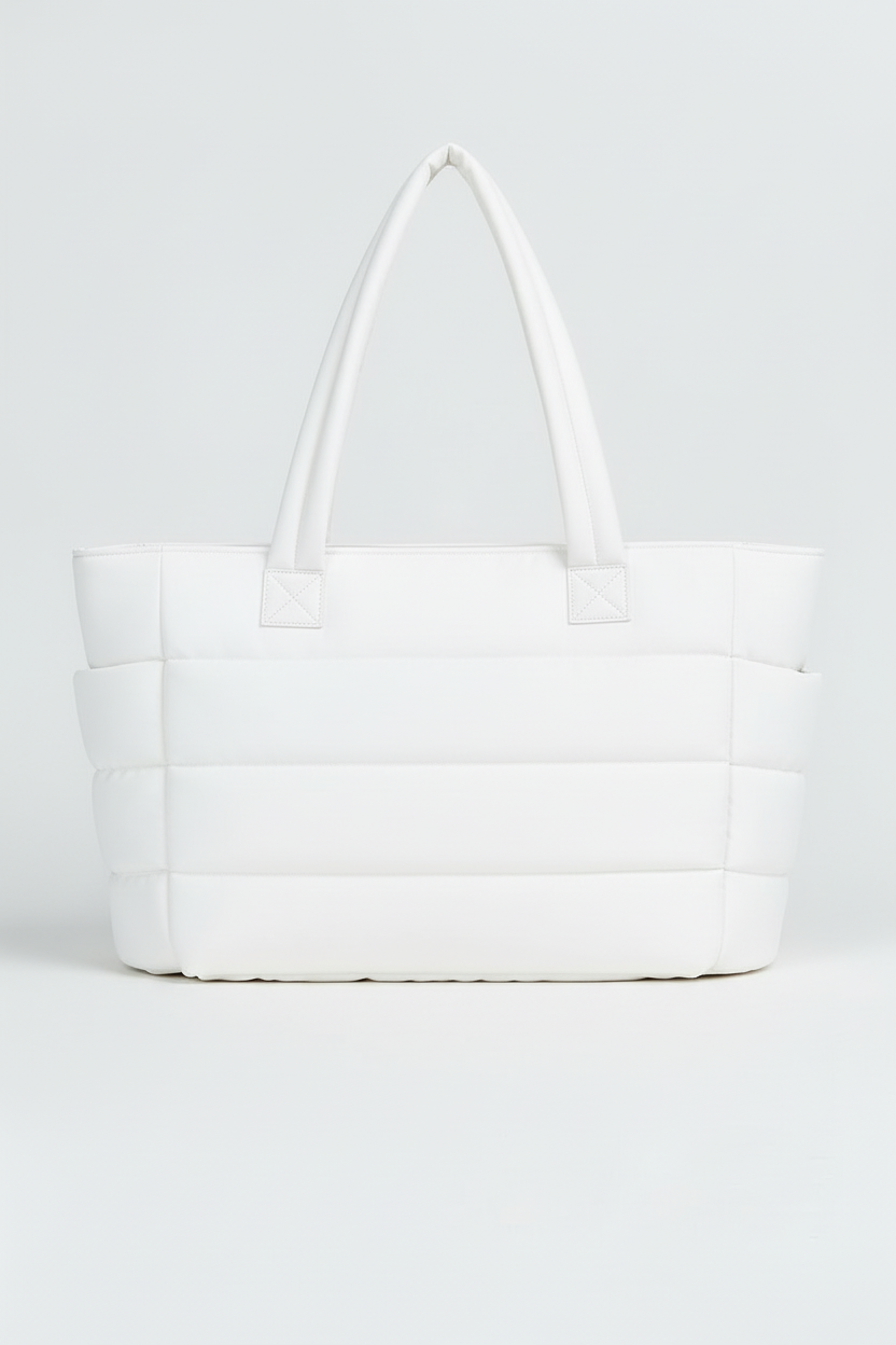 Puffer Tote Bag - Knækket Hvid 1-0