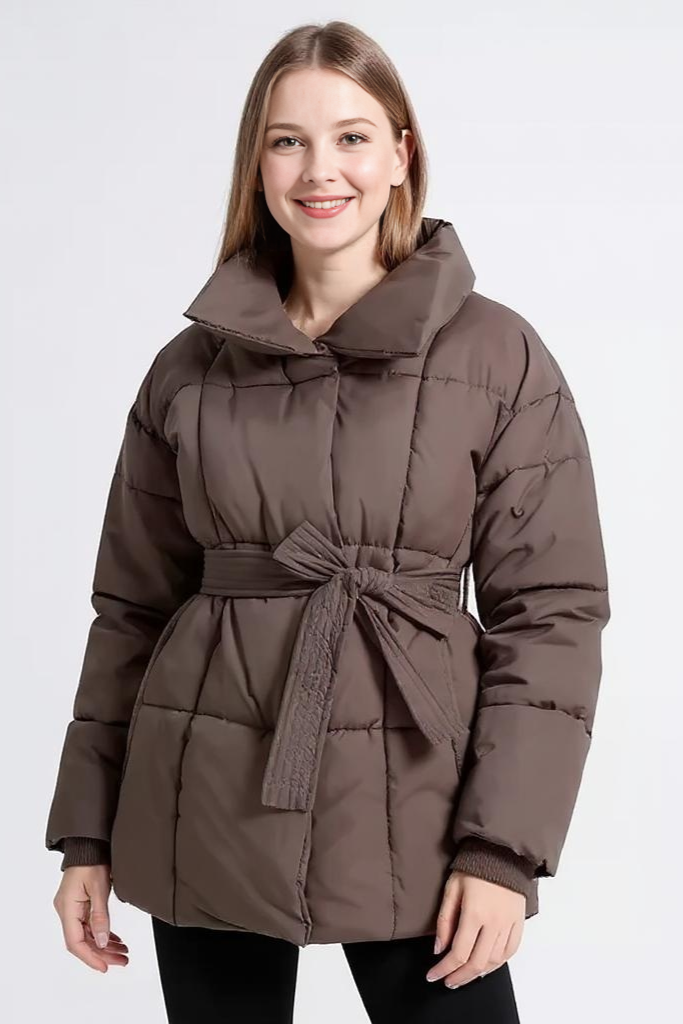 Pufferjakke Med Bælte