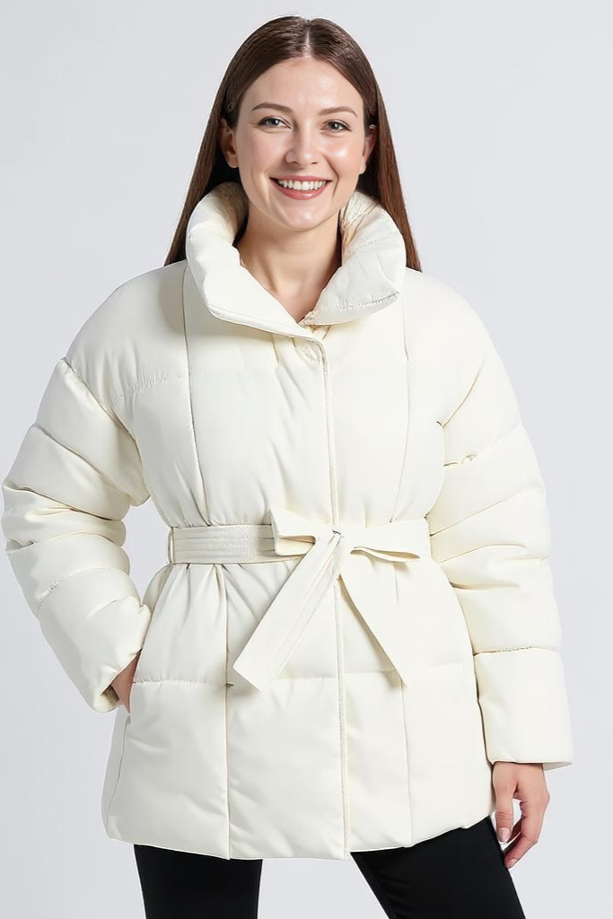 Pufferjakke Med Bælte