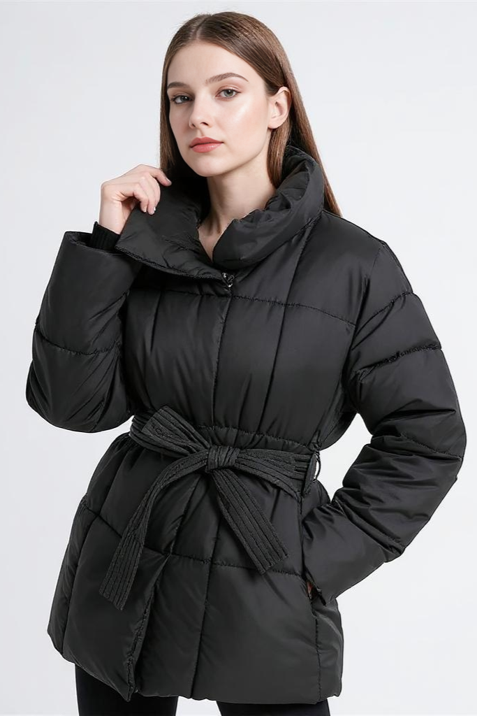 Pufferjakke Med Bælte