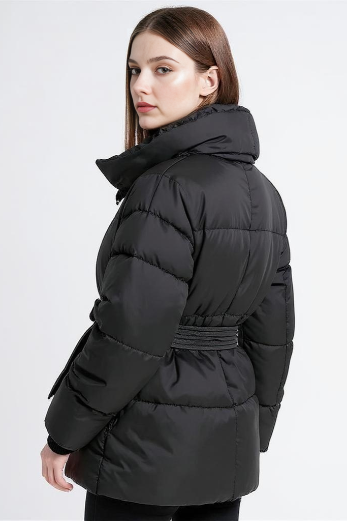 Pufferjakke Med Bælte