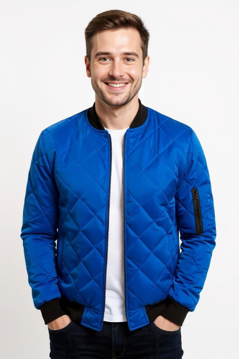 Quiltet Bomber Jakker Med Ærmelomme