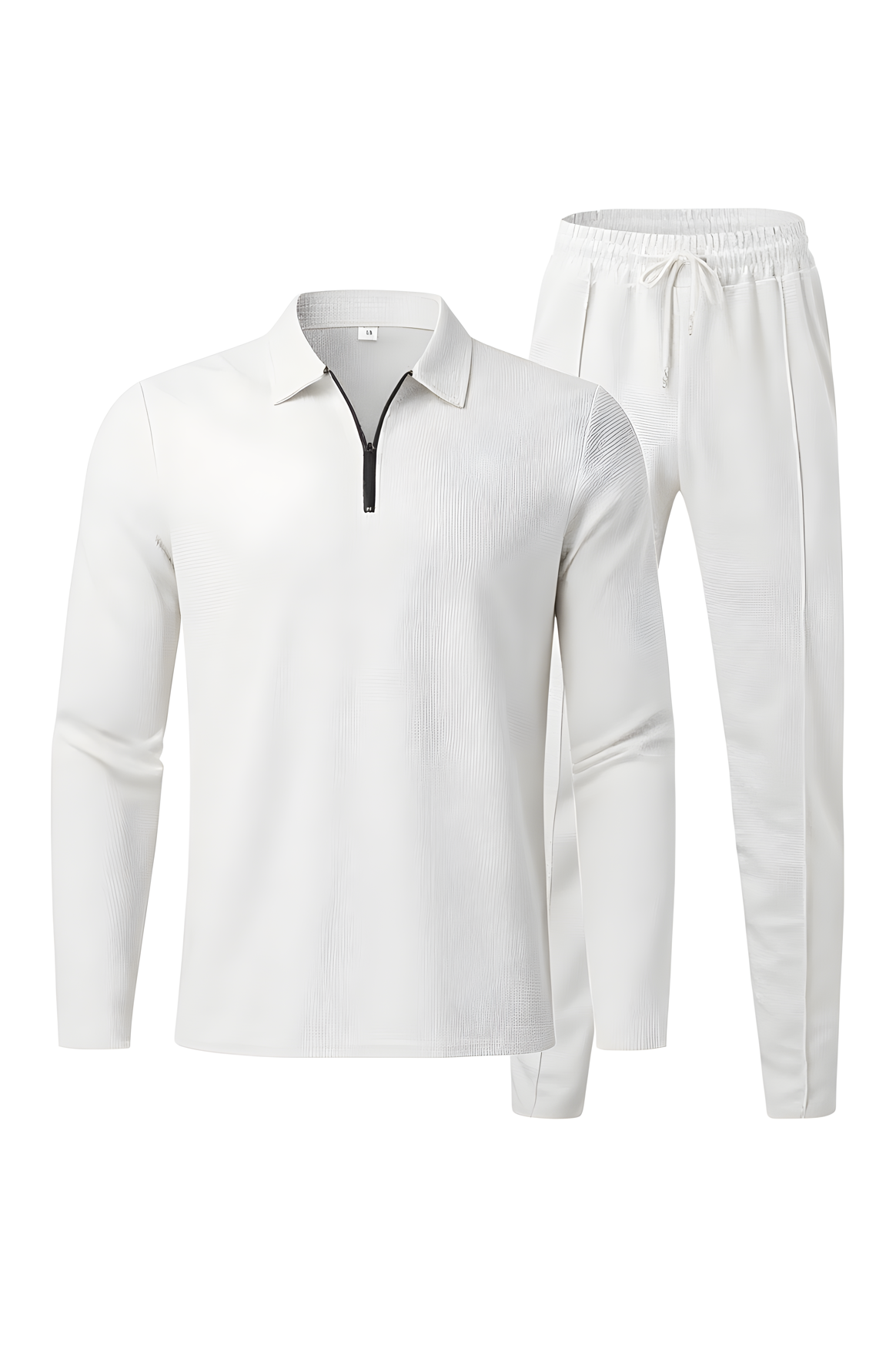 Sæt Med Langærmet Half Zip Poloshirt Og Bukser