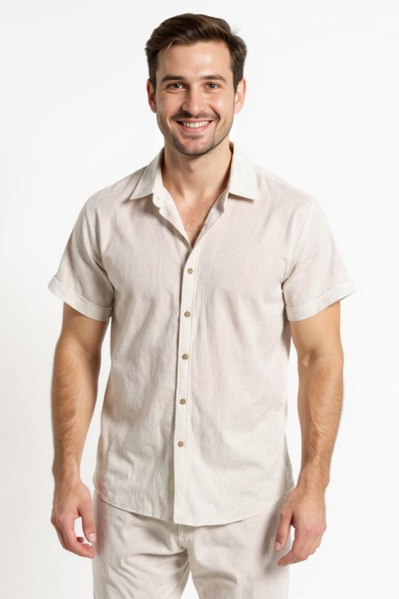 Sæt Med Struktureret Skjorte Og Bukser