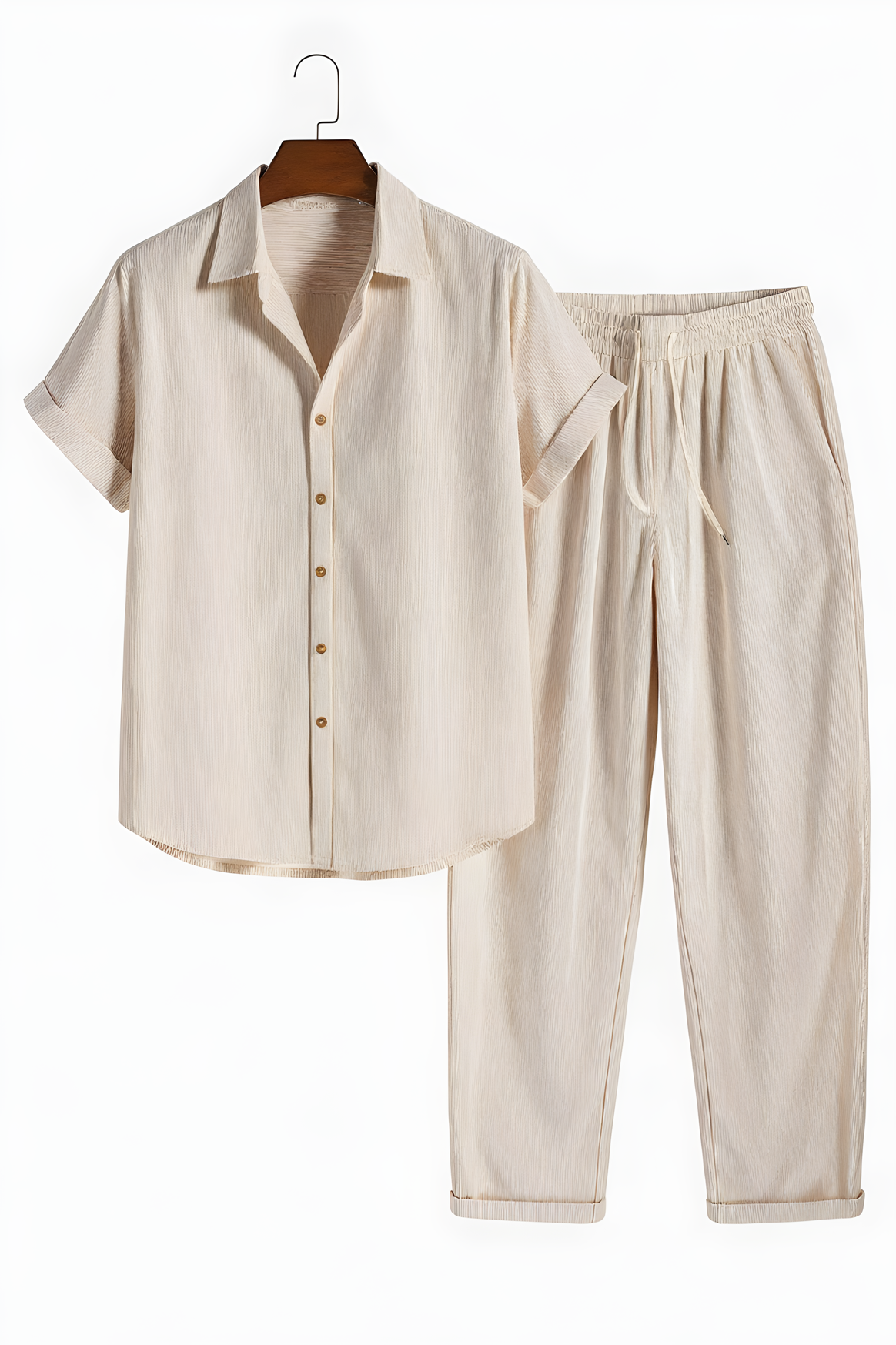 Sæt Med Struktureret Skjorte Og Bukser