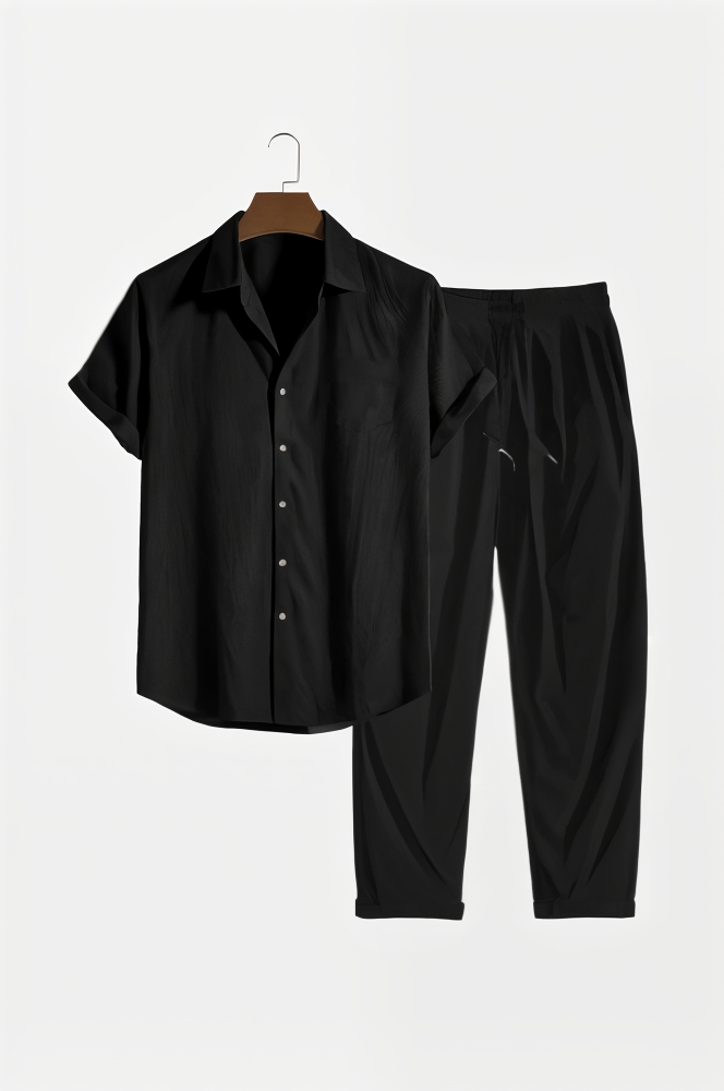 Sæt Med Struktureret Skjorte Og Bukser