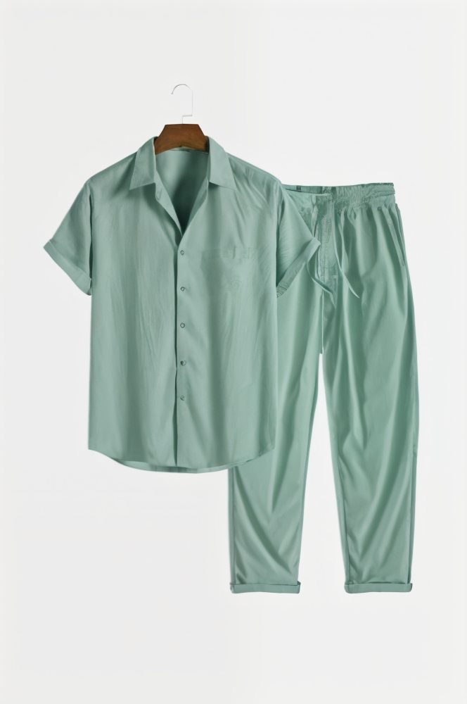 Sæt Med Struktureret Skjorte Og Bukser