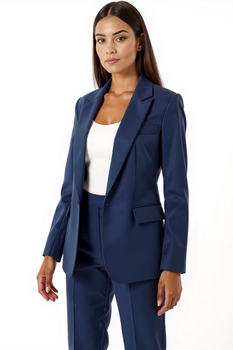 Sæt Med Vidde Bukser Og Blazer