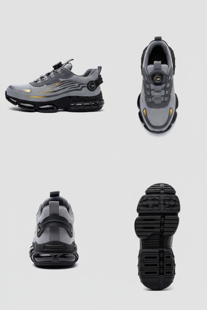 Sikkerhedssko Herre | Stålkappe med Drejelukning - Grå 4/0