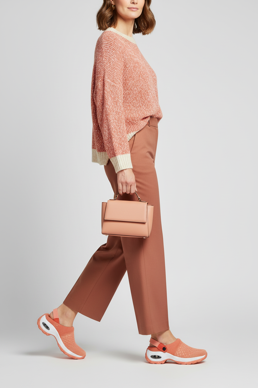 Sko Dame | Ortopædisk Slip-on med Støddæmpning - Orange 2/0