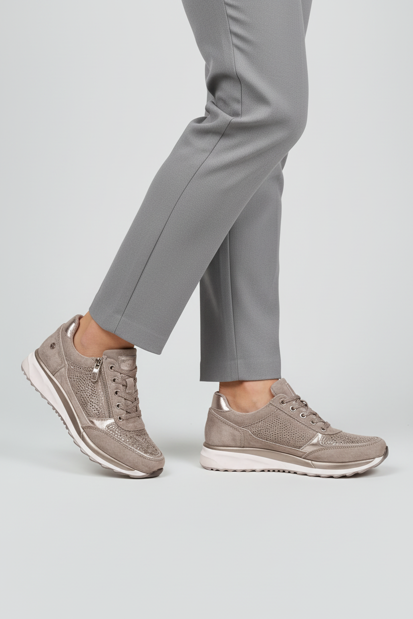 Stilrene Sneaker Med Let Løft - Støvet Beige 2.0