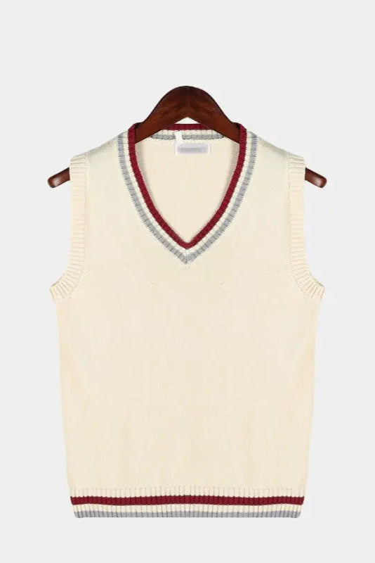 Strik Vest Med V-hals