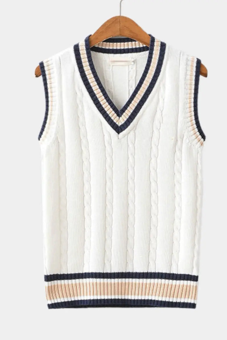 Strik Vest Med V-hals