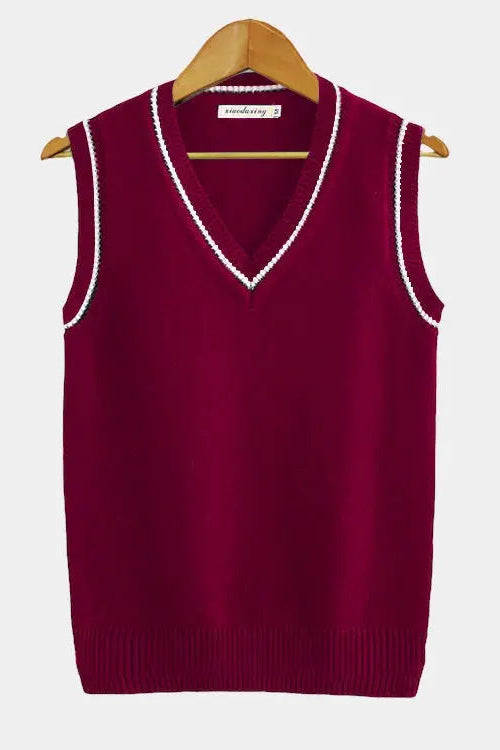 Strik Vest Med V-hals