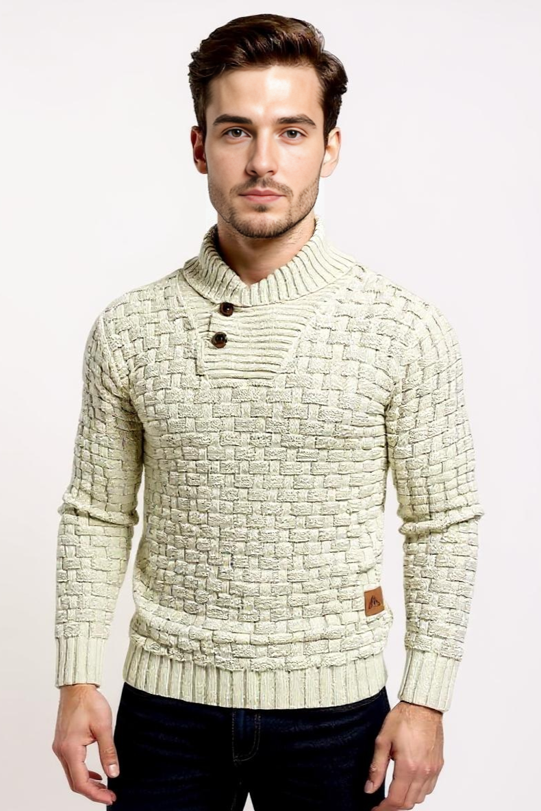 Striktrøje Med Knaphals