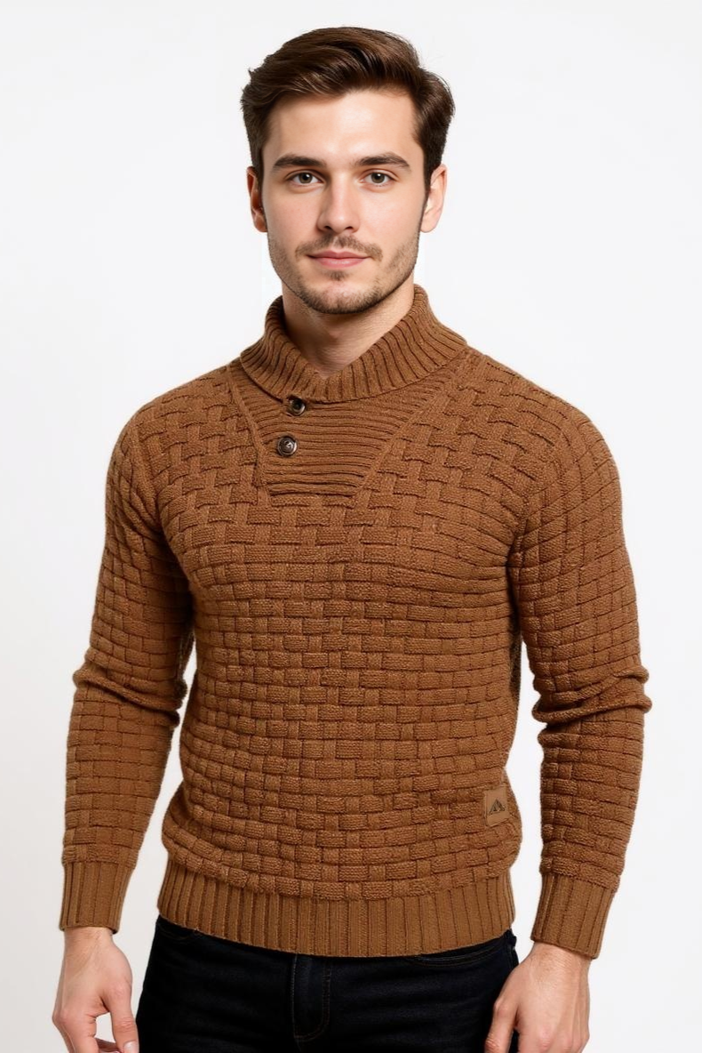 Striktrøje Med Knaphals