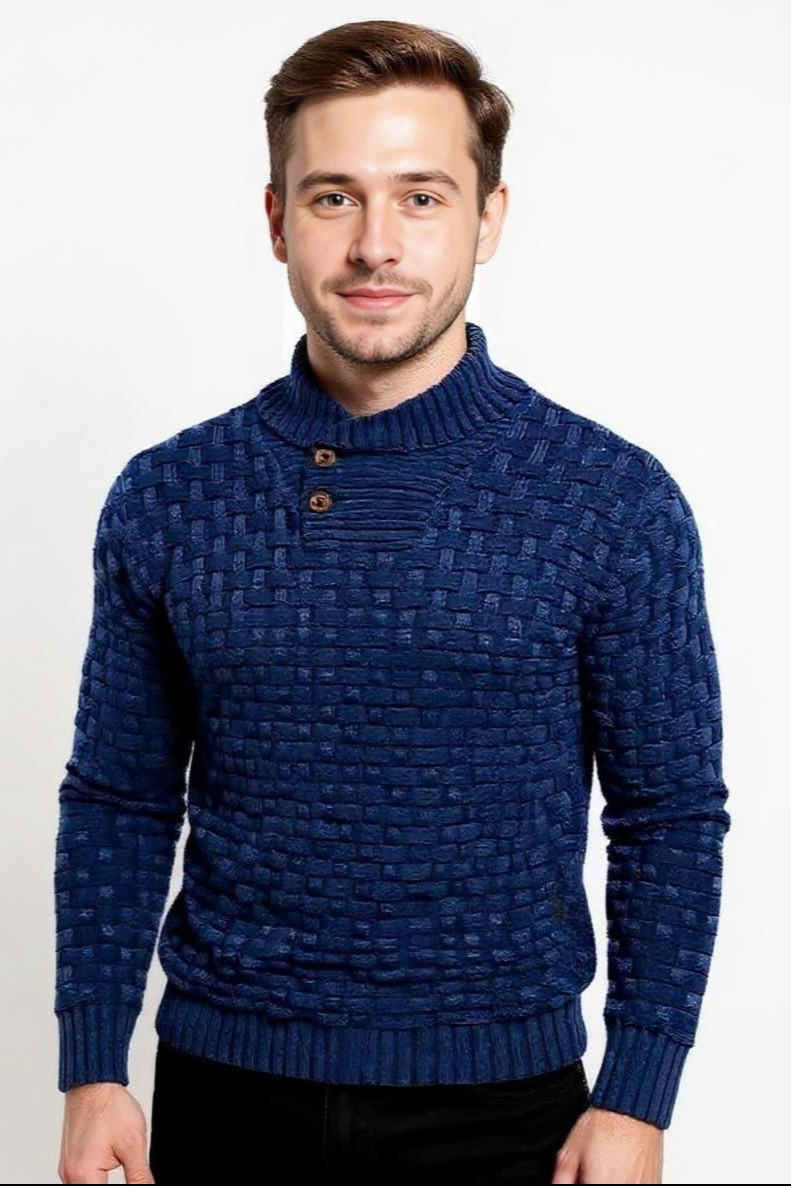 Striktrøje Med Knaphals