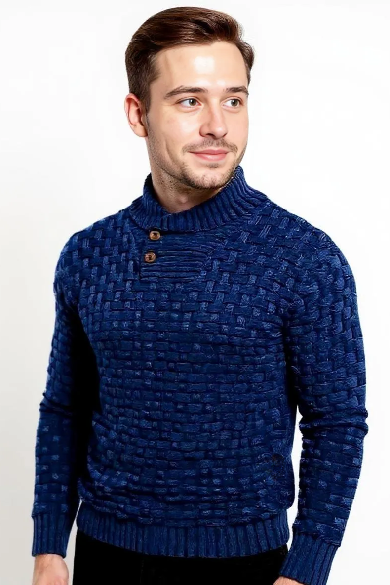 Striktrøje Med Knaphals