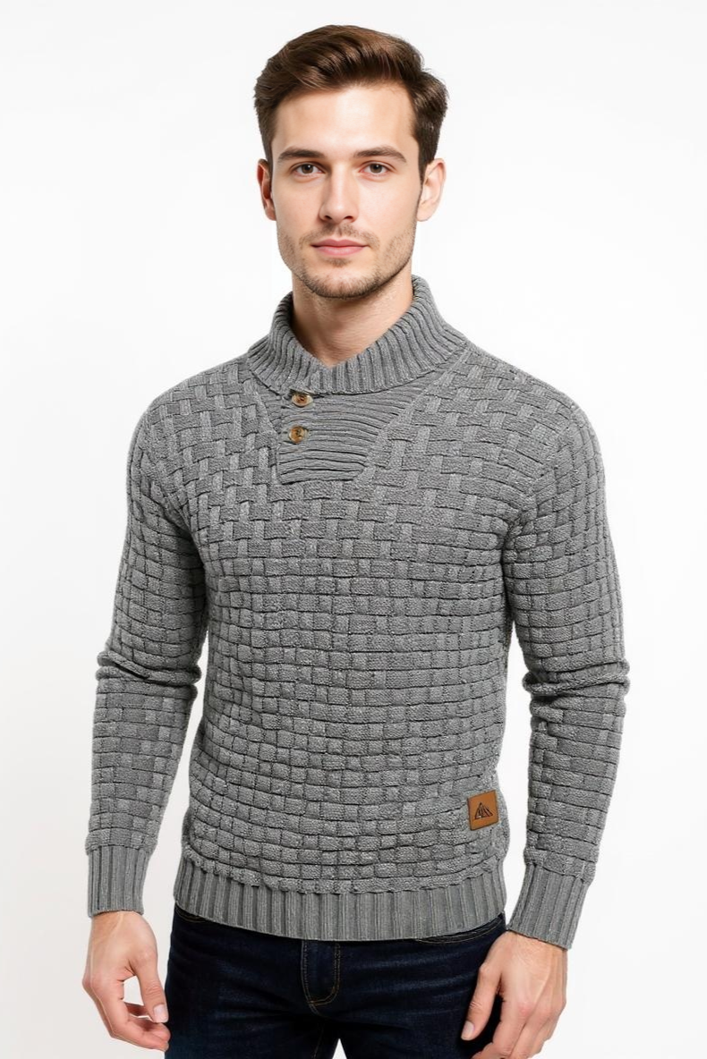 Striktrøje Med Knaphals